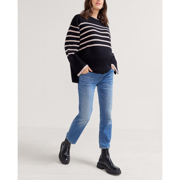 Hatch The Over 'The Bump' Blue Straight Maternity Denim Jean Size 27 - Picture 1 of 4